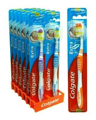 12 Stück Colgate Extra Clean Soft Grip Zahnbürste Medium - 12 Einzelzahnbürsten