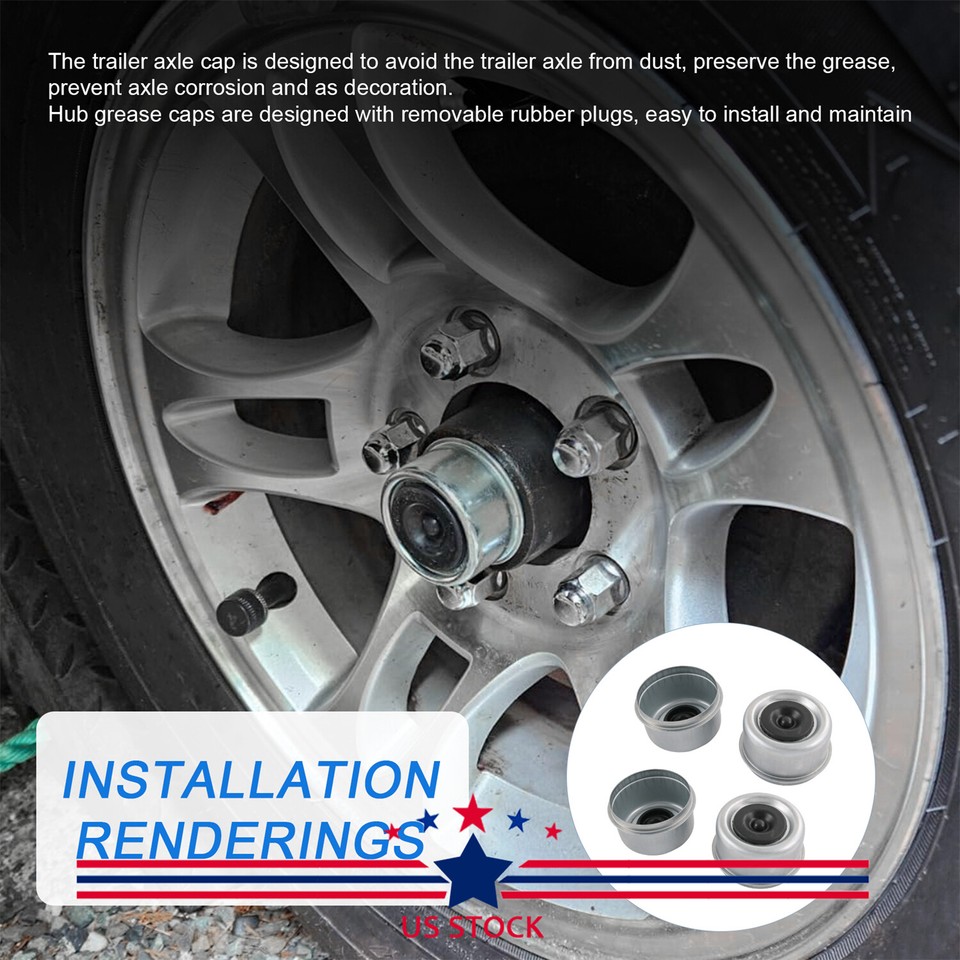 JDMSPEED 4x 2.44" Dexter EZ Lube Rubber Plug Dust Cap Grease Cover Tra