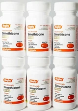 Rugby Simethicone Gas Relief 180mg 60ct - 6 Pack - Expiration Date 08-2027