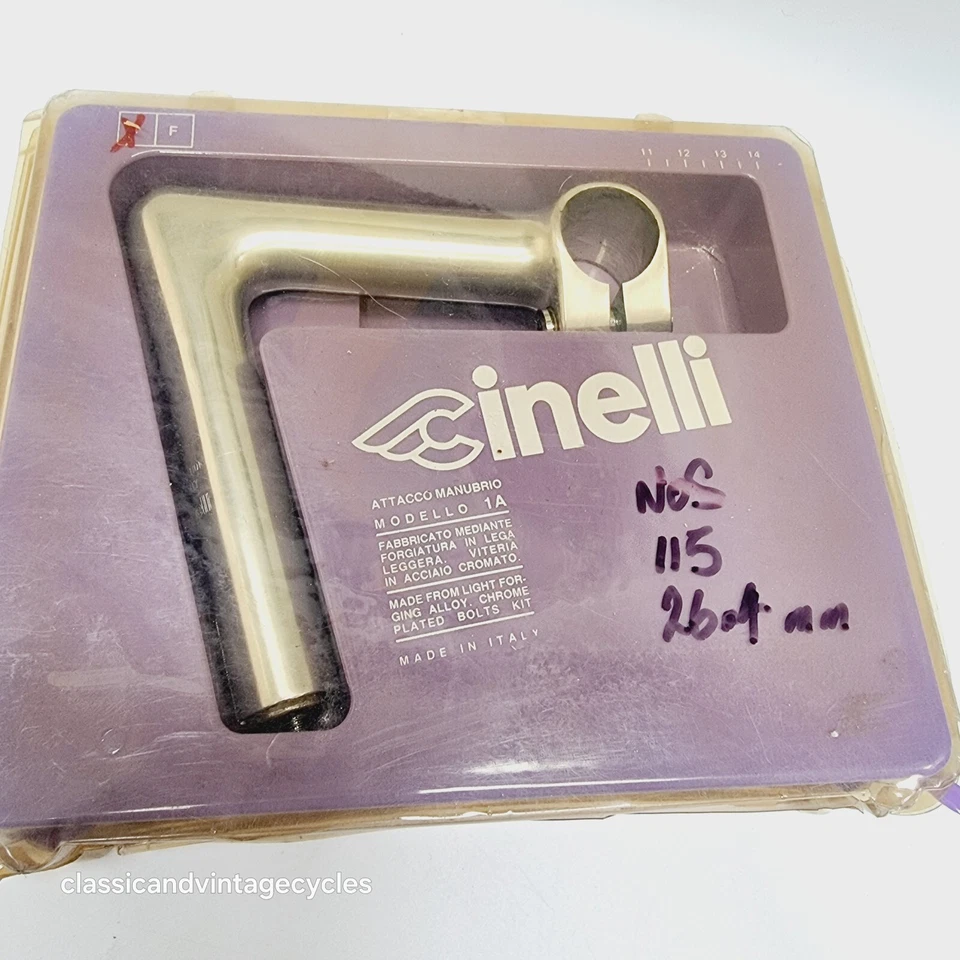 NOS Cinelli 1A Alloy Quill 1” Stem 115mm x 26.4mm Handlebar Diameter in Box - Image 2 of 2