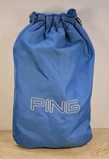 Vintage Ping Shoe Bag  Drawstring Closure - Blue / White