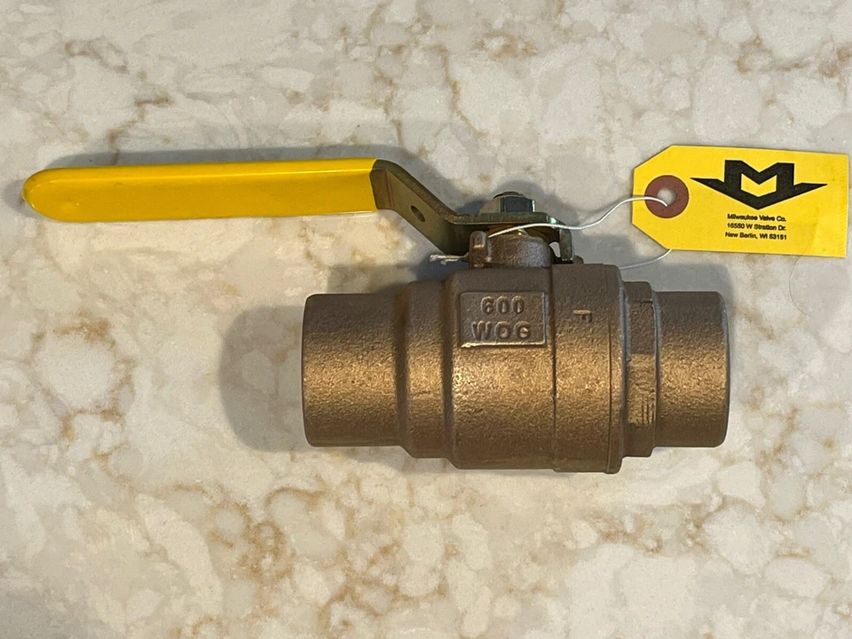 1-1/2" CxC, Standard Port, Bronze Ball Valve, 600 WOG, 150 WSP, MADE IN USA - Image 3 of 4
