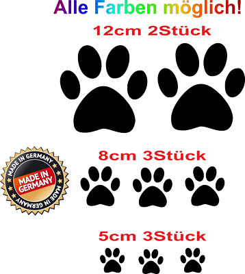 8xset decal animal dog cat paw paw 3 sizes colorful t171
