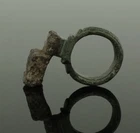 SUPER QUALITY ANCIENT ROMAN BRONZE RING KEY 2ND CENTURY AD    017