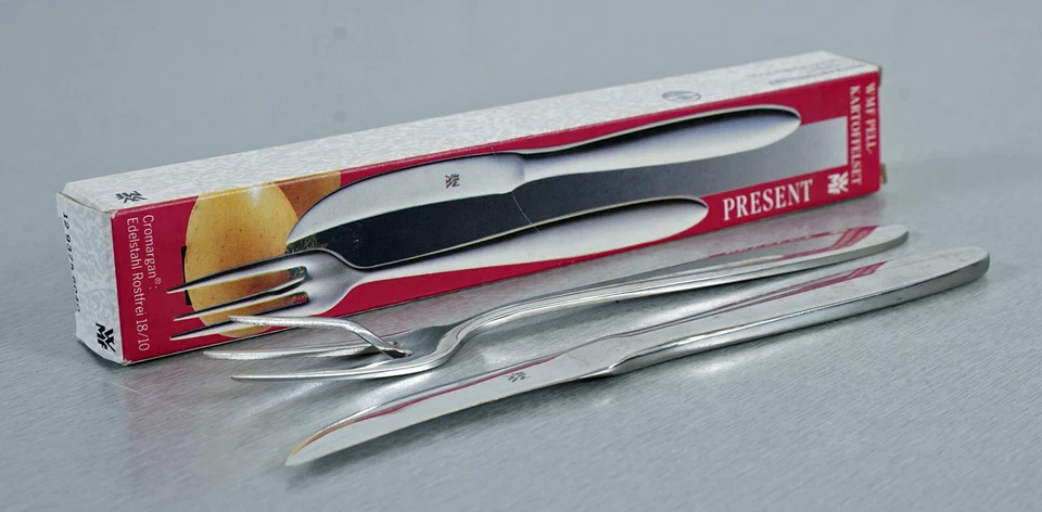 WMF Present Cubiertos Patata Pelada - Juego 2 Piezas Cromargan Acero Inoxidab... - Imagen 2 de 4