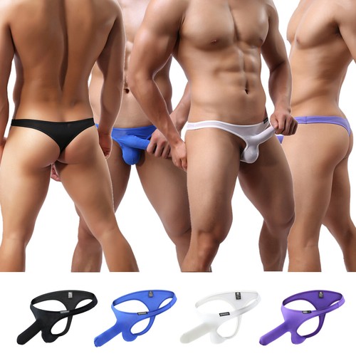 Men Underwear Elastic Long Bulge Sheath Mini Briefs Stretch Briefs Panties Thong - Picture 3 of 16