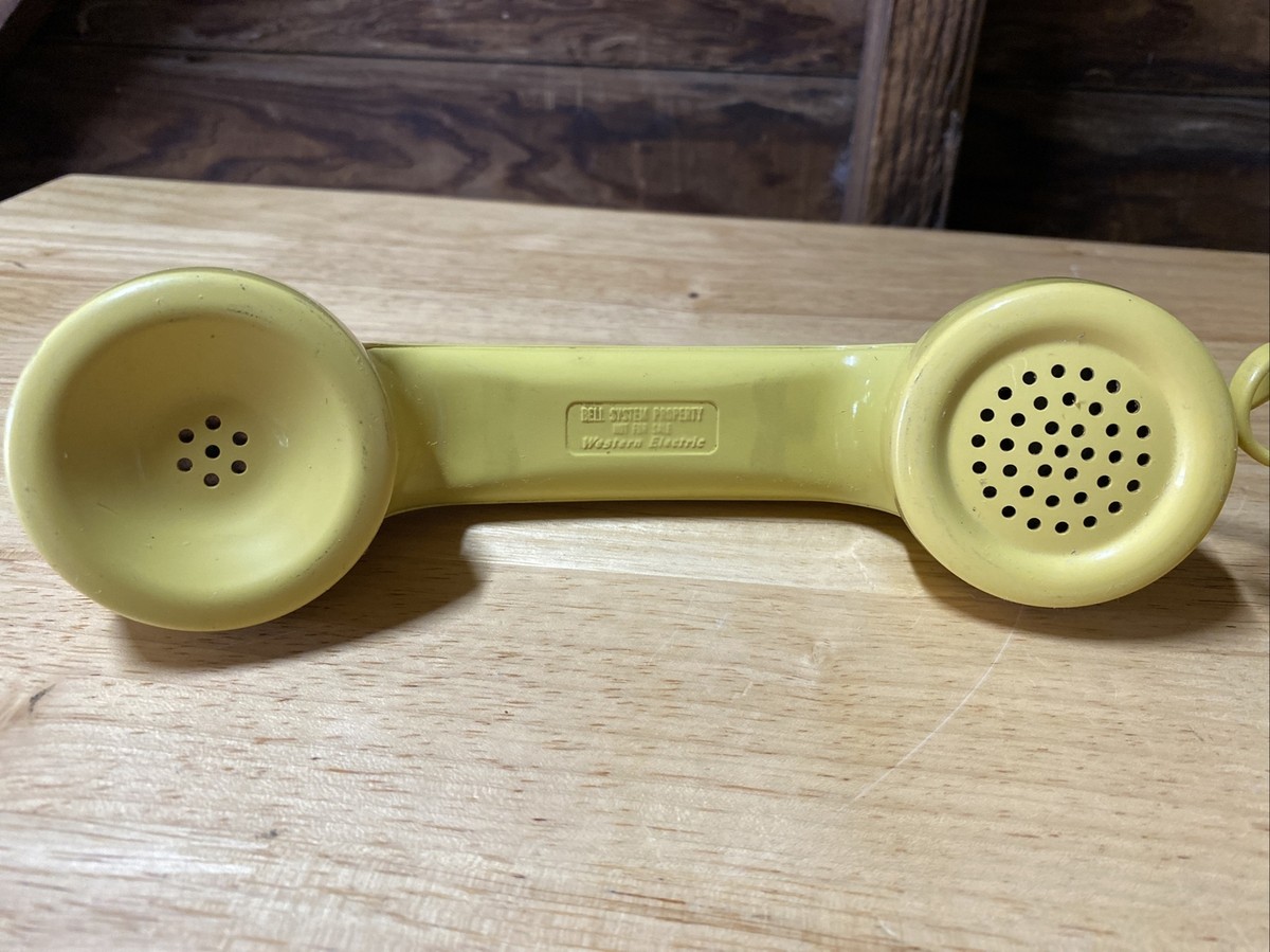 Vtg Western Electric Bell System Mustard Yellow Rotary Dial Desk