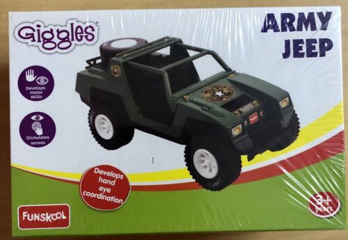 2 pc X Funskool Giggles ARMY Jeep, Multi Color GREEN Age 3+ FREE SHIP - Picture 1 of 6