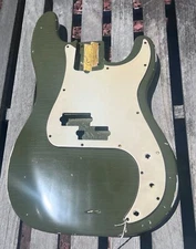 JVG P bass Body NITRO RELIC Military GREEN LightWht + AGED  PICKGUARD JVGuitars