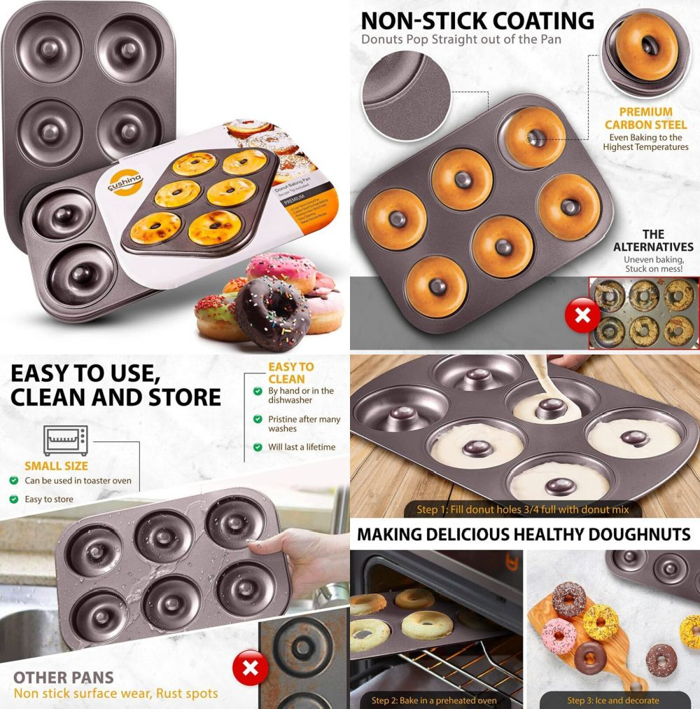 Dohnuts Donut Pan Premium Cup Non-Stick Mini Doughnut and Bagel