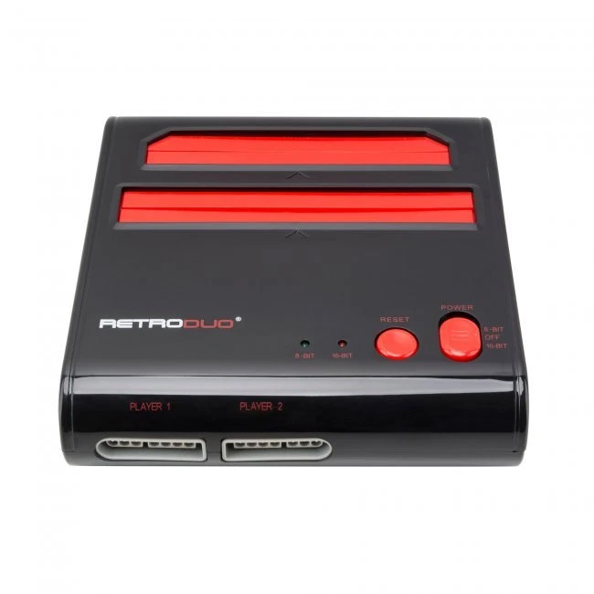 NES SNES Retro-Bit Retro Duo Twin Video Game System, Red/Black v3.0 NEW - Image 2 of 4