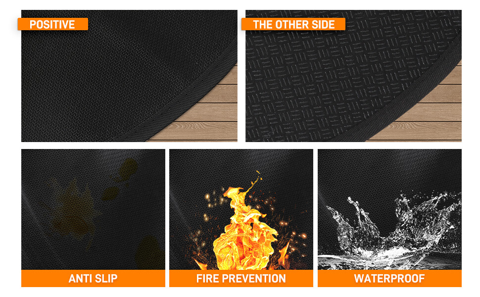 20" Round Under Grill Mat Pit Deck Patio Grass Wood Portable Reusable Waterproof