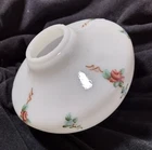 Hand Painted Milk Glass Lamp font. roses and forget-me-nots.  Vintage