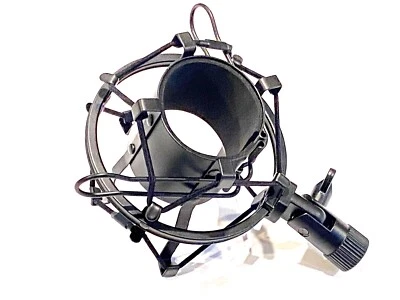 KURRENT ELECTRIC Metal Microphone Shock Mount Clip for Home Studio Podcast Recording 5/8 Black