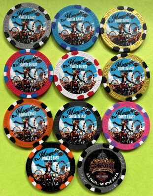 Harley Davidson Wide Print Poker Chips St Paul State Fair 2024 in MN  (Choose 1)