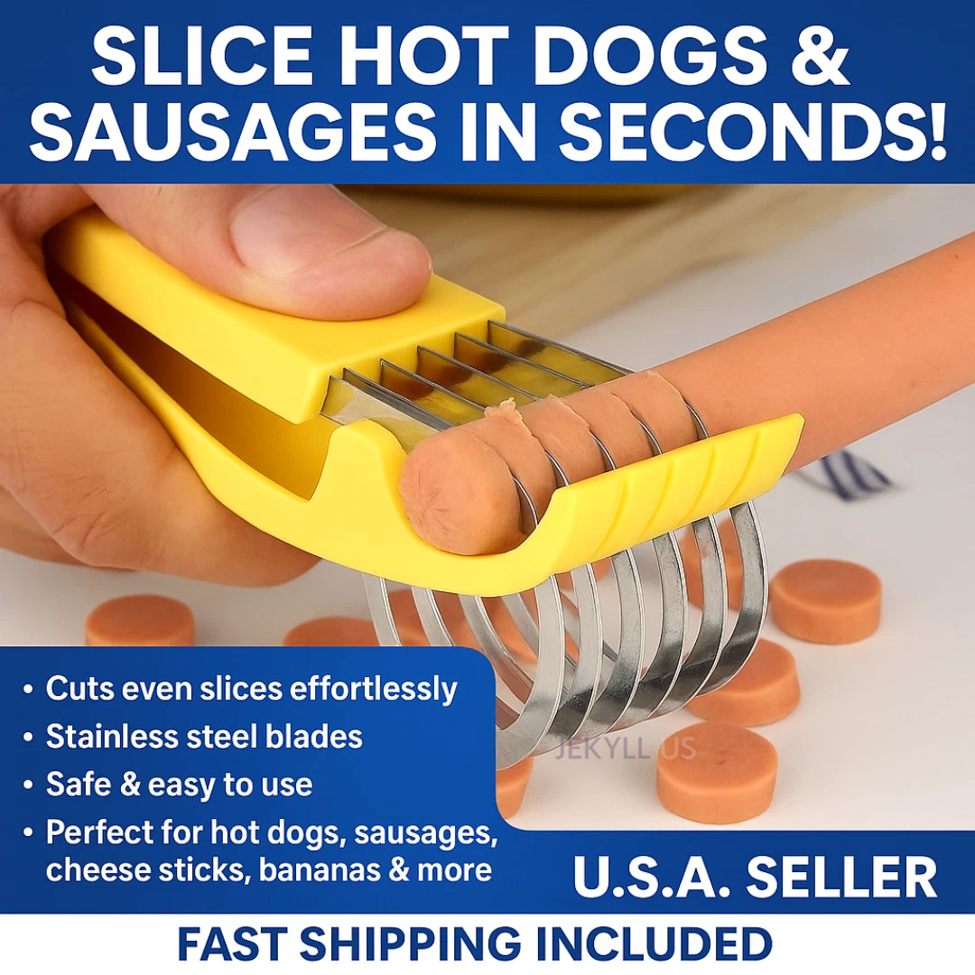Hot Dog Sausage Slicer Tool Safe Blade BBQ Snacks Sharp Stainless Steel