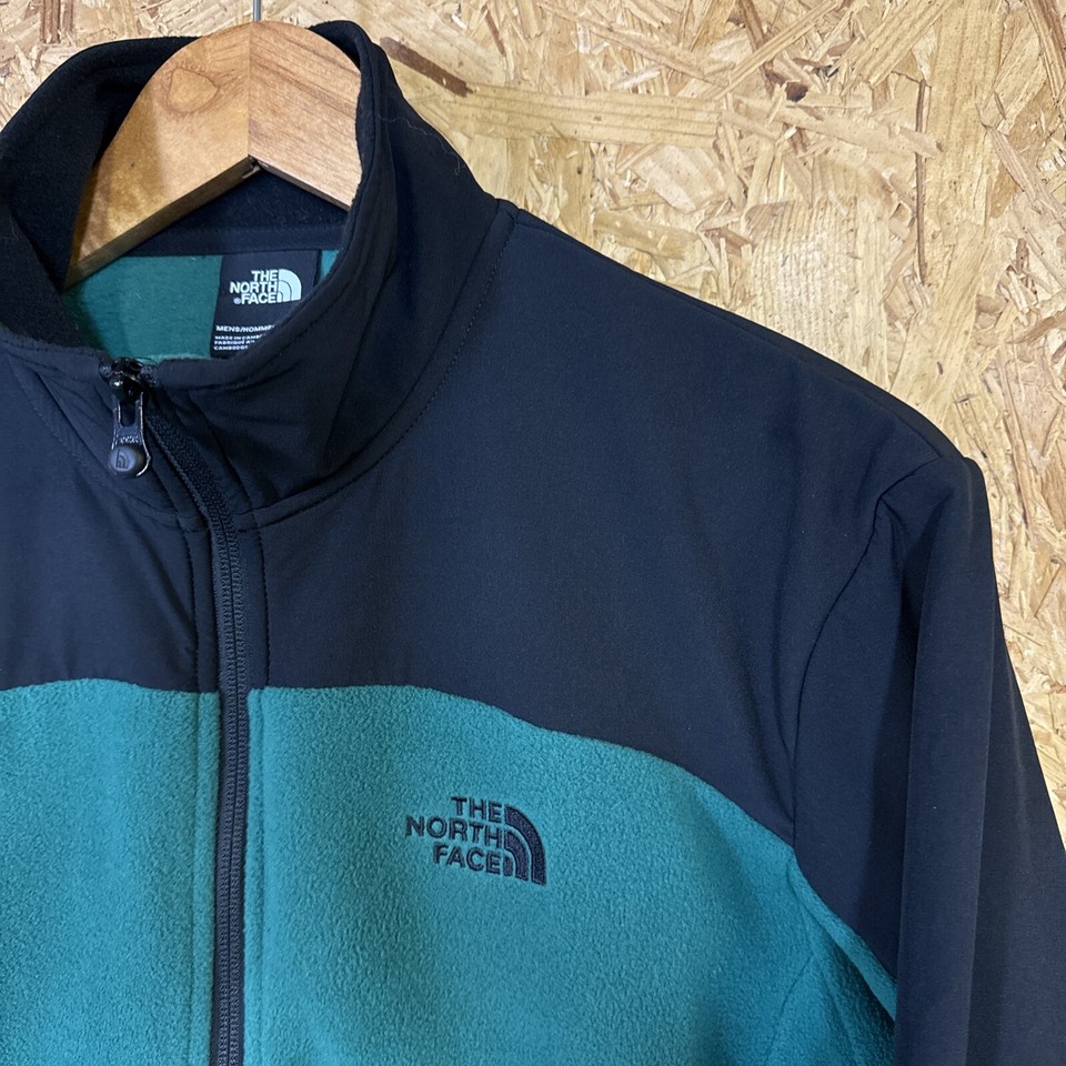 Mens The North Face Fleece Jacket Denali Size Small Green Black Full