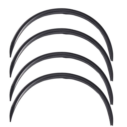 4PCS 28.7" Carbon Fiber Rubber Car Wheel Eyebrow Arch Fender Flares Protector - Foto 12 di 12