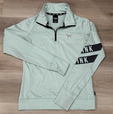 Pink Womens Jacket S/P Green Zip Pullover Long Sleeve Athletic Mint 0020
