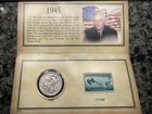 1945 Historic Walking Liberty Stamp And Coin Collection - COA