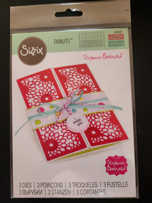 SIZZIX Thinlits Half Card Panels by Stephanie Barnard 3 Die Set 561839 Floral