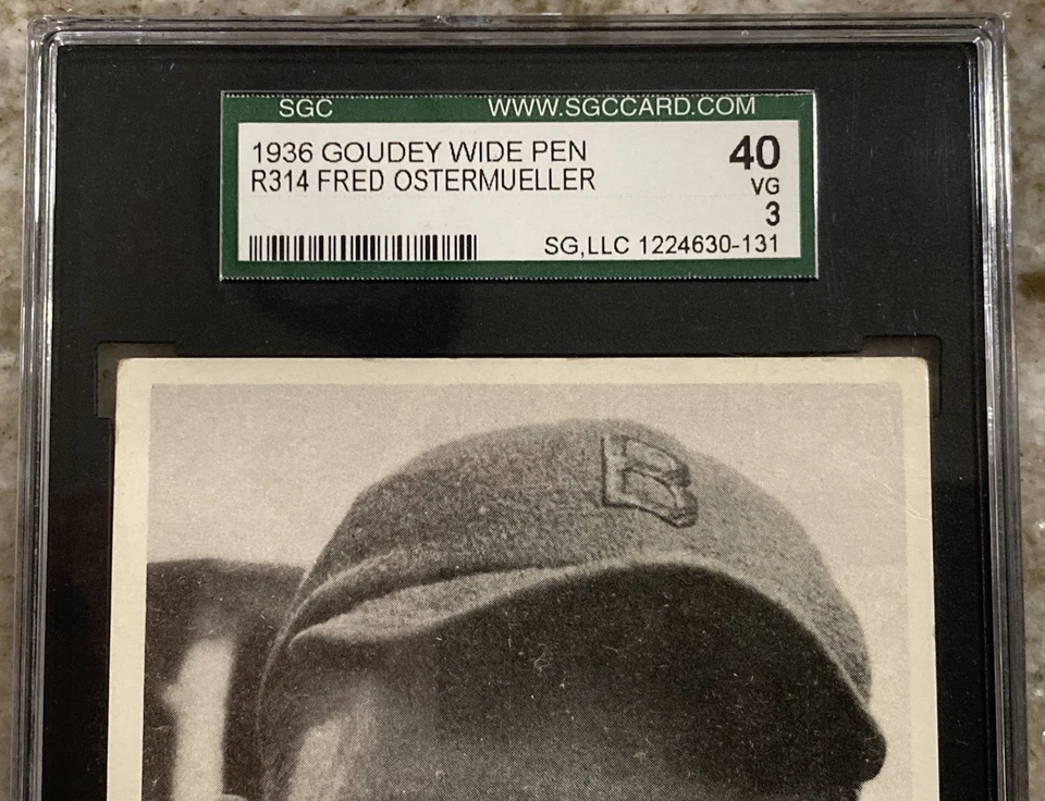 Cartão de beisebol FRED Fritz OSTERMUELLER 1936 Goudey caneta larga R314 classificação SGC MUITO BOM ESTADO 3 - Imagem 2 de 4