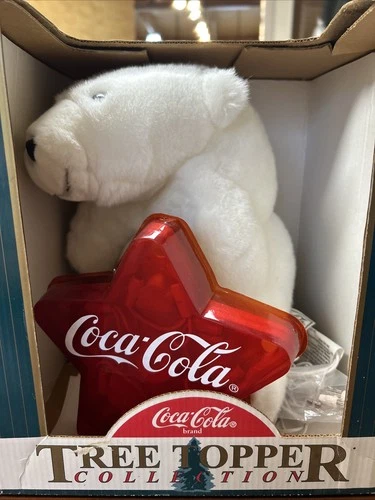 Vintage Coca Cola Tree Topper Collection-Polar Bear Never Out Of Box Cover Gone