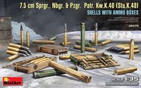 1:35 Miniart 7.5 Cm Sprgr. Nbgr. & Pzgr. Patr. Kw.K.40 Shells +Ammo Kit MA35375