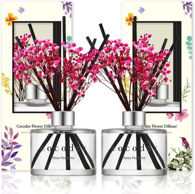 COCODOR Preserved Real Flower Reed Diffuser/Rose Perfume / 6.7Oz(200Ml) / 2 Pack