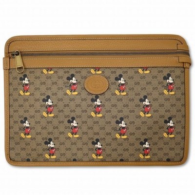 Gucci x Disney 602552 Mickey Mouse Print Mini GG Supreme Clutch Bag Used 86b9939