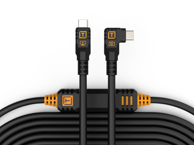 Tether Tools TetherPro USB-C to USB-C, 31' 5G (9.4m), ST to RT Angle-CUC31RT-BLK