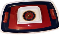United States Marine Corps ' SEMPER FI ' MELAMINE CHIP AND DIP 12 " x 17 " TRAY