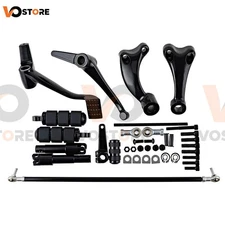 Black Forward Control Complete Pegs Lever Linkages for Harley Sportster 1200 883