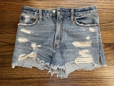 Abercrombie Fitch Women's Blue Denim Jean Shorts Annie High Rise Size 26 / 2
