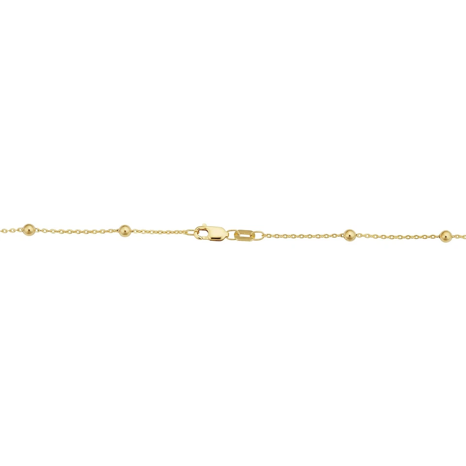 14k Yellow Gold Filled Ball Station Satellite Necklace for Women 3 mm 20 inch - Image 3 of 4