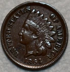 Extra Fine 1864 Bronze Indian Head Cent, Attractive, Mid-Grade specimen.