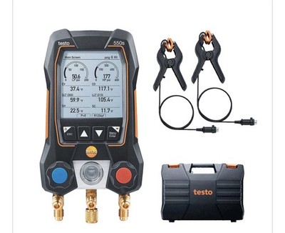Testo 550s Smart Digital Manifold Kit with Clamps NWOB / NEW  - ECP022880 Tested