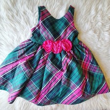 Janie and Jack nwt Emerald Chateau dress 12-18 months green plaid silk blend