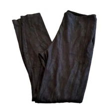 Lysse Black Faux Suede Motorcycle Style Control Top Stretchy Leggings Size S