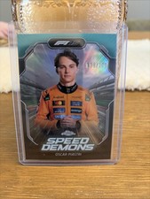 2025 Topps Chrome F1 Oscar Piastri Speed Demons Aqua Refractor #/199