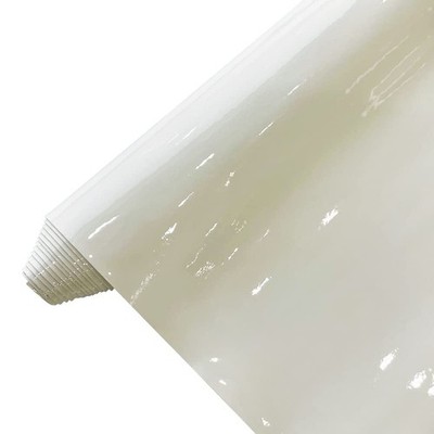 Glossy Mirrored Faux Leather Roll 11.8''x53''(30xmx135cm) Solid Color White 