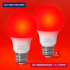 Red Light Bulbs for Sleep 670nm Natural Sleep Aid Lamp Blue Light Blocking 7W E2