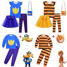 Boys Girls Dog Man Cosplay Tops Pants Mask Outfit Costume Party Fancy Dress Gift