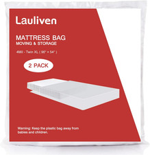 2-Pack Mattress Bag for Moving - Twin/Twin XL Size Mattress Storage Bag - 4 Mil
