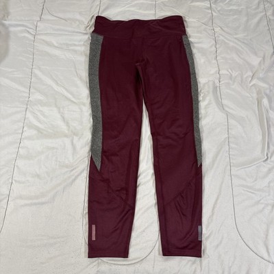 AVIA WOMENS LEGGINGS Metropolis Burgundy Grey Heather RN# 52469  NWOT