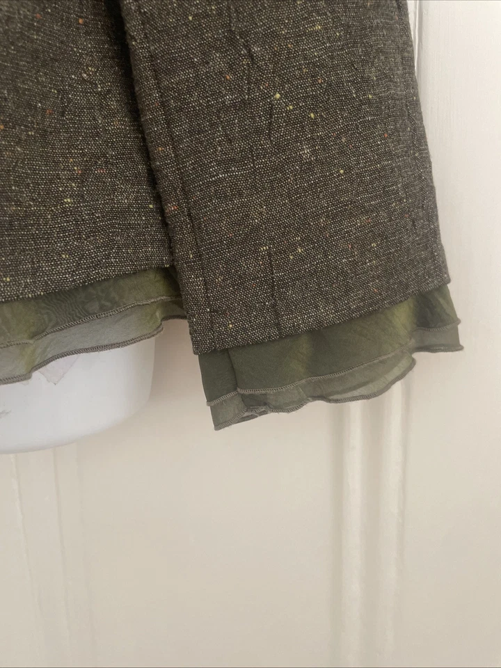 Green Tweed Syle Lightweight Jacket - UK 10 - Lagenlook - Image 4 of 4