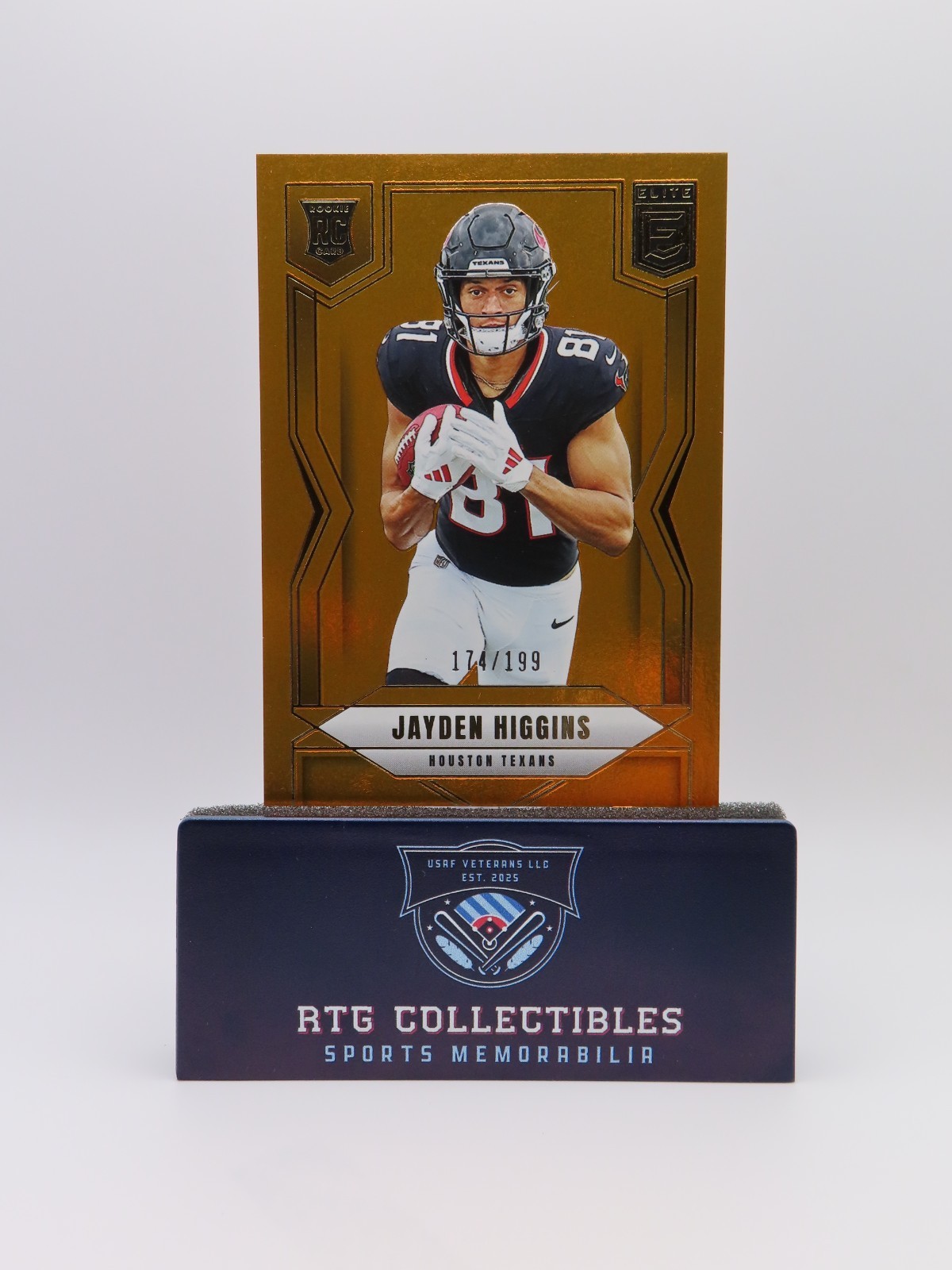 Jayden Higgins (Texans RC) 2025 Panini Donruss Elite #134 - Orange /199