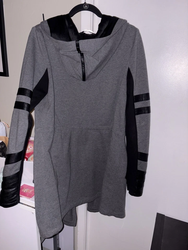 Blanc Noir Jacket Womens Large Gray Leather Accent Maitri Traveler Active Ladies - Image 2 of 4