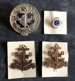 BOYS BRIGADE 2 x Service Badges Large Officer's Cap Badge & Junior BB Badge