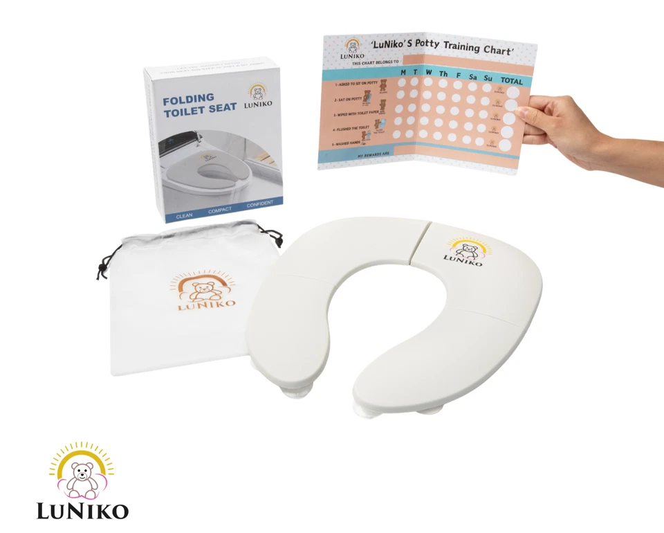 LuNiko Folding Potty Training Seat Gray For Toddler Reward Chart and Travel Bag - Image 4 of 4